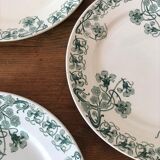 Lot of 4 plates old iron earth pattern "Capucines" BFK