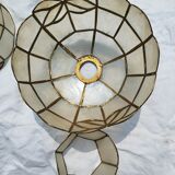 Set of 4 lampshade suspensions in mother-of-pearl