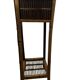 Vintage bamboo side table with drawer from the 20th century.