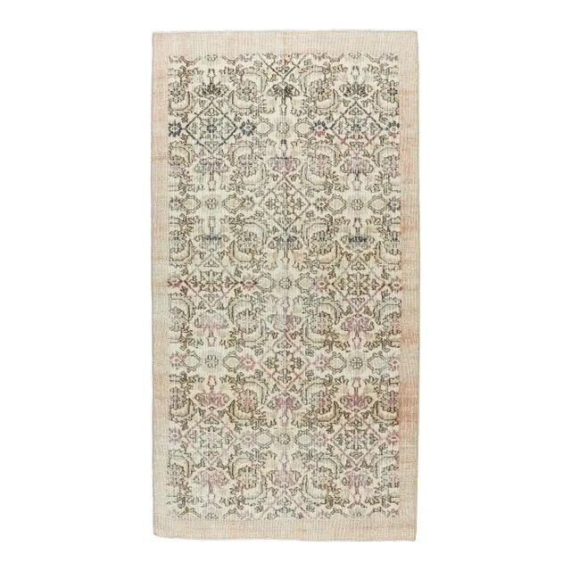 1970s Turkish handmade wool area rug 100x191
