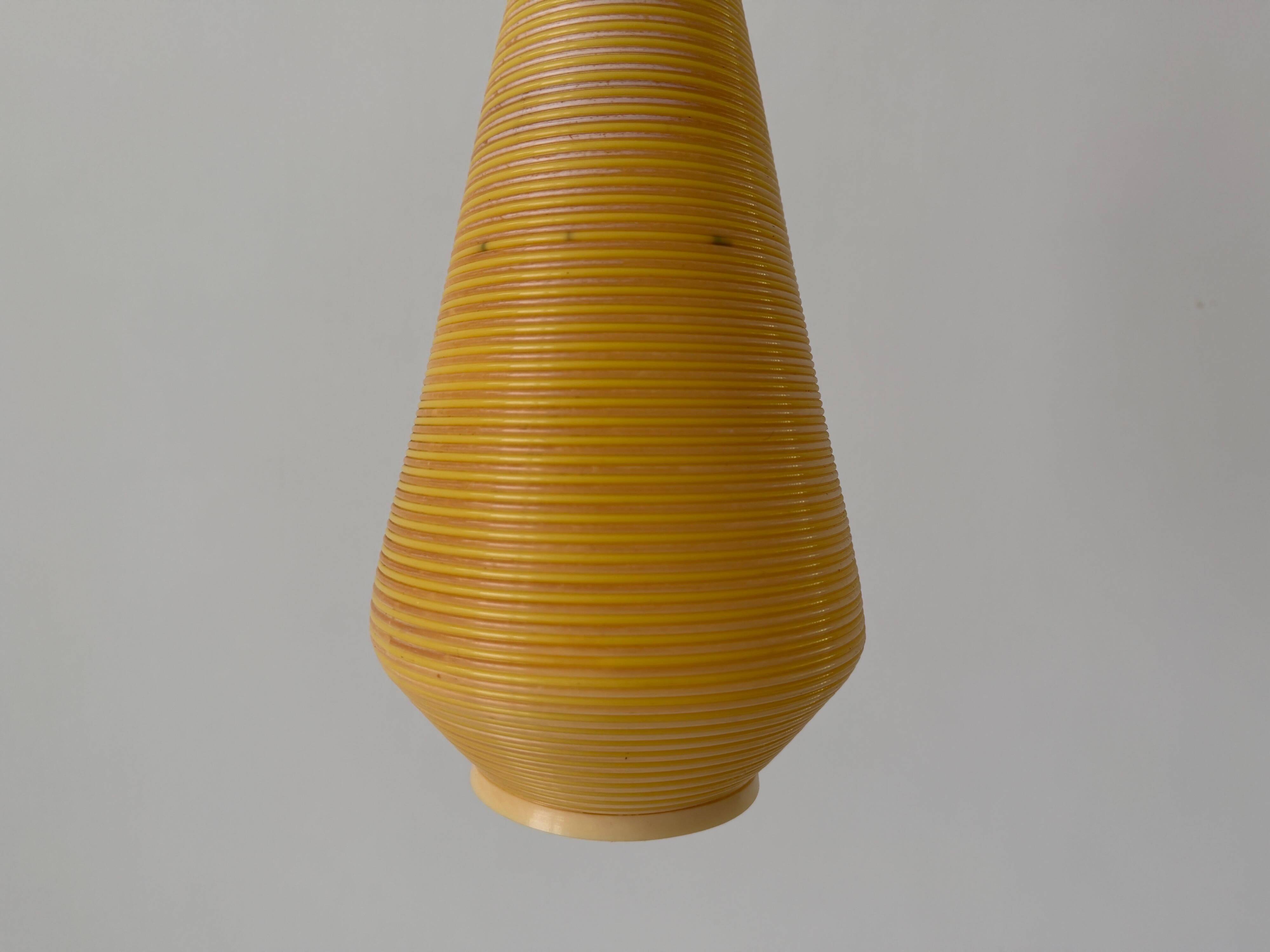 Suspended lamp with yellow Rotaflex shade by Yasha Heifetz, 1960s, Germany