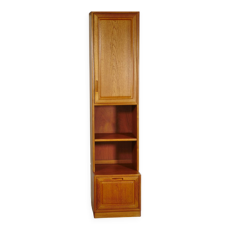 Teak module cabinet narrow Skandi Design shelf 3, 1970s