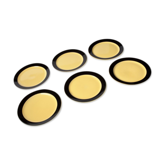 6 plates-black and yellow dessert Villeroy & Boch