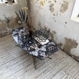 90s coffee table with Agate stone effect.