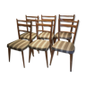 Lot de 6 chaises scandinaves en bois blond