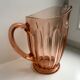 Pink pitcher in molded glass 50s