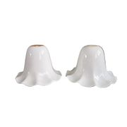 Paire d'abat-jour tulipe en porcelaine