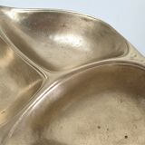 Plateau feuille laiton massif vintage