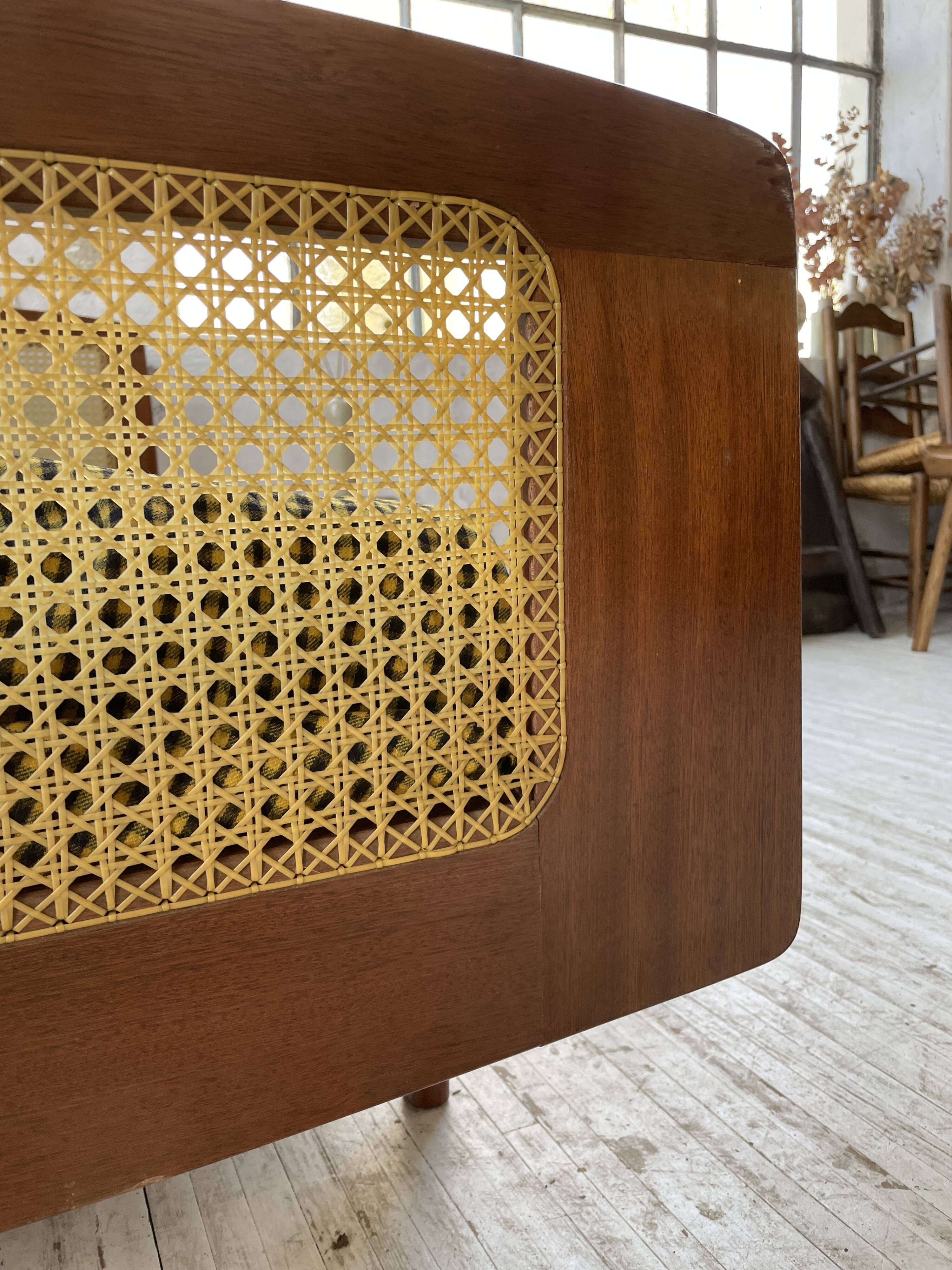 Lit Roset SNA teck et cannage 1 place