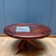 Vintage wooden coffee table with intersecting legs, France 1970