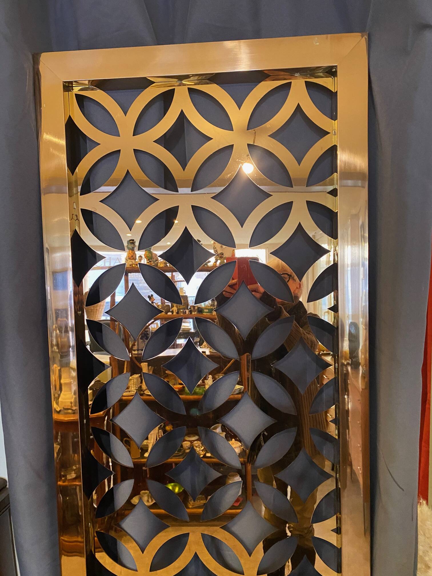 Vintage copper screen panel, sculpted, 1970s/80s, metallic color