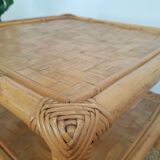 Square bamboo coffee table 70s - vintage