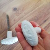 Set of two white painted cast iron door handles
