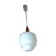 Scandinavian teak and opaline suspension 1950-1960