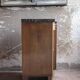 Art Deco nightstand, bedside table in wood and black marble, side table