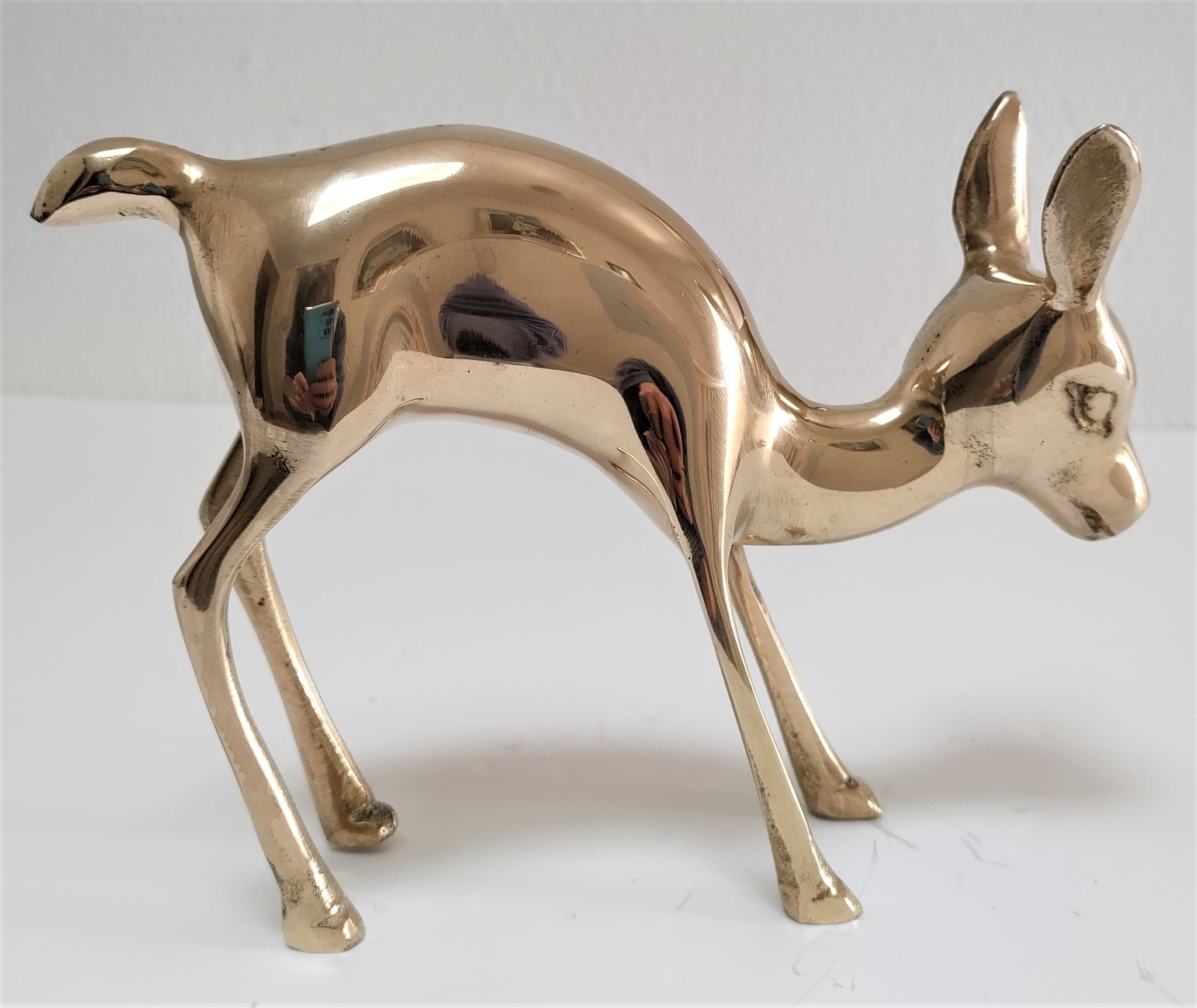 Biche en laiton massif années 80