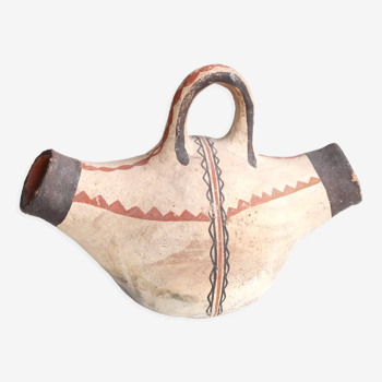 Poterie kabyle berbère à anse en terre cuite, années 70