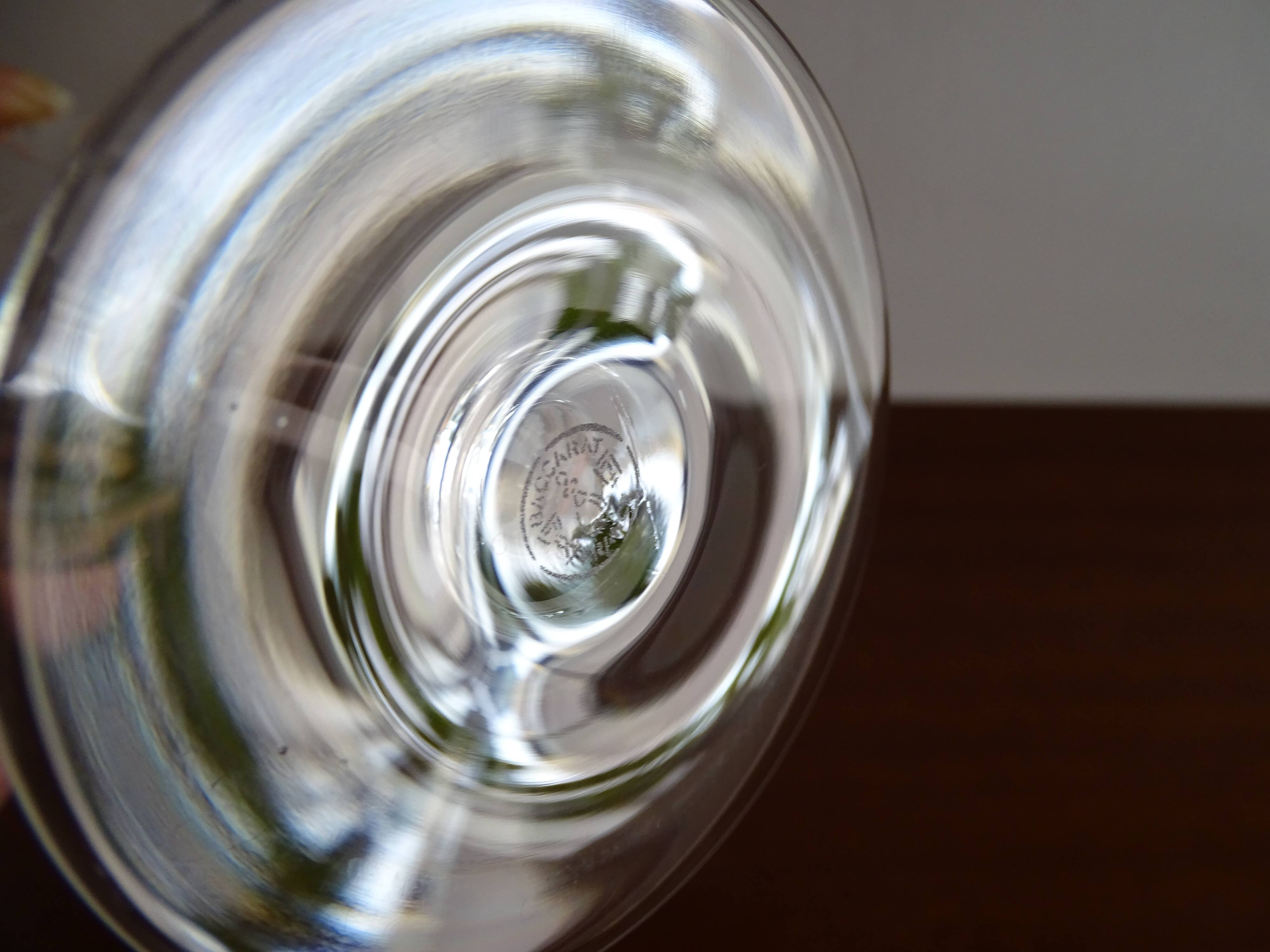 9 Baccarat crystal red wine glasses, Capri model, signed - 15 cm