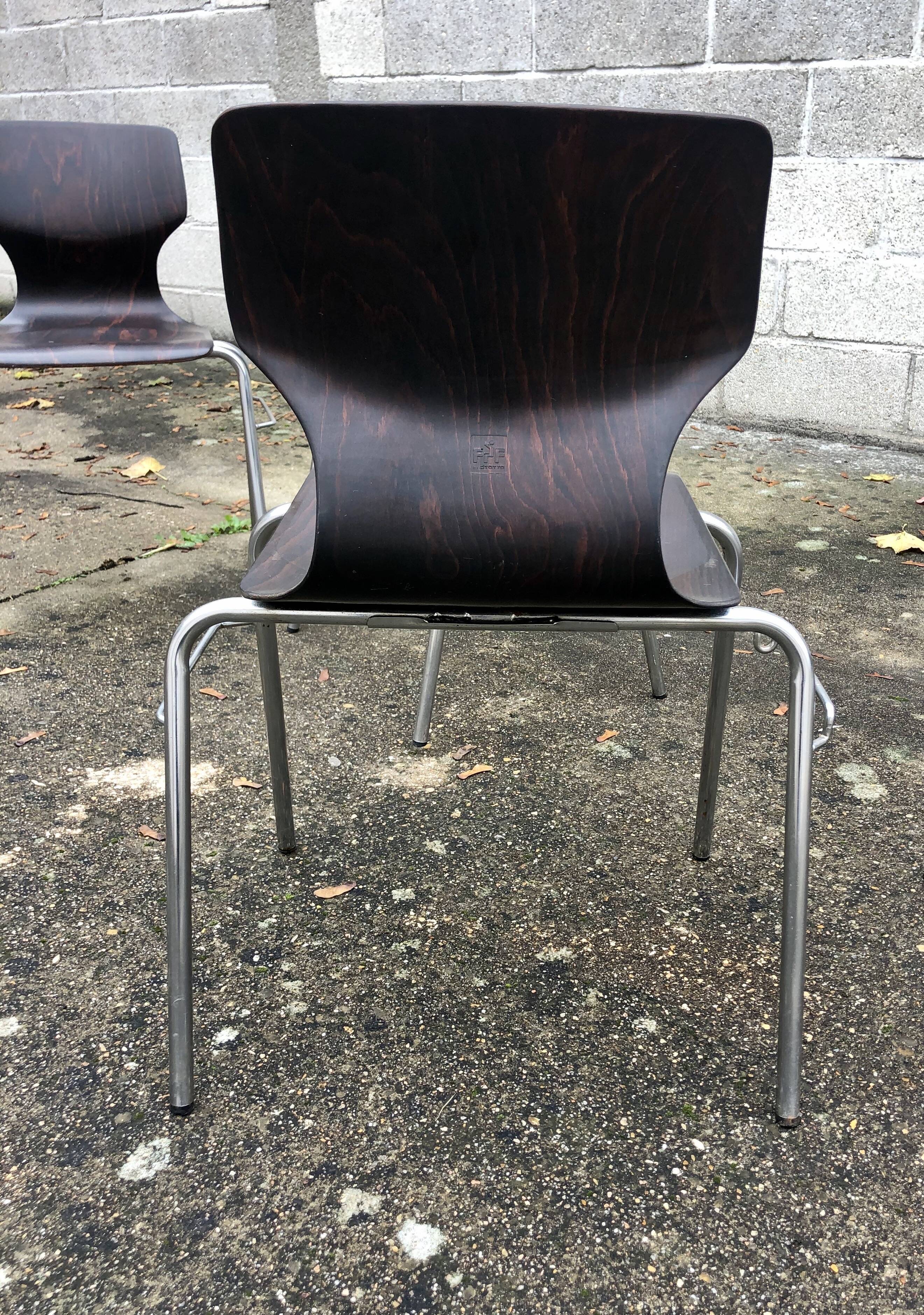 Lot of 4 vintage Flototto chairs