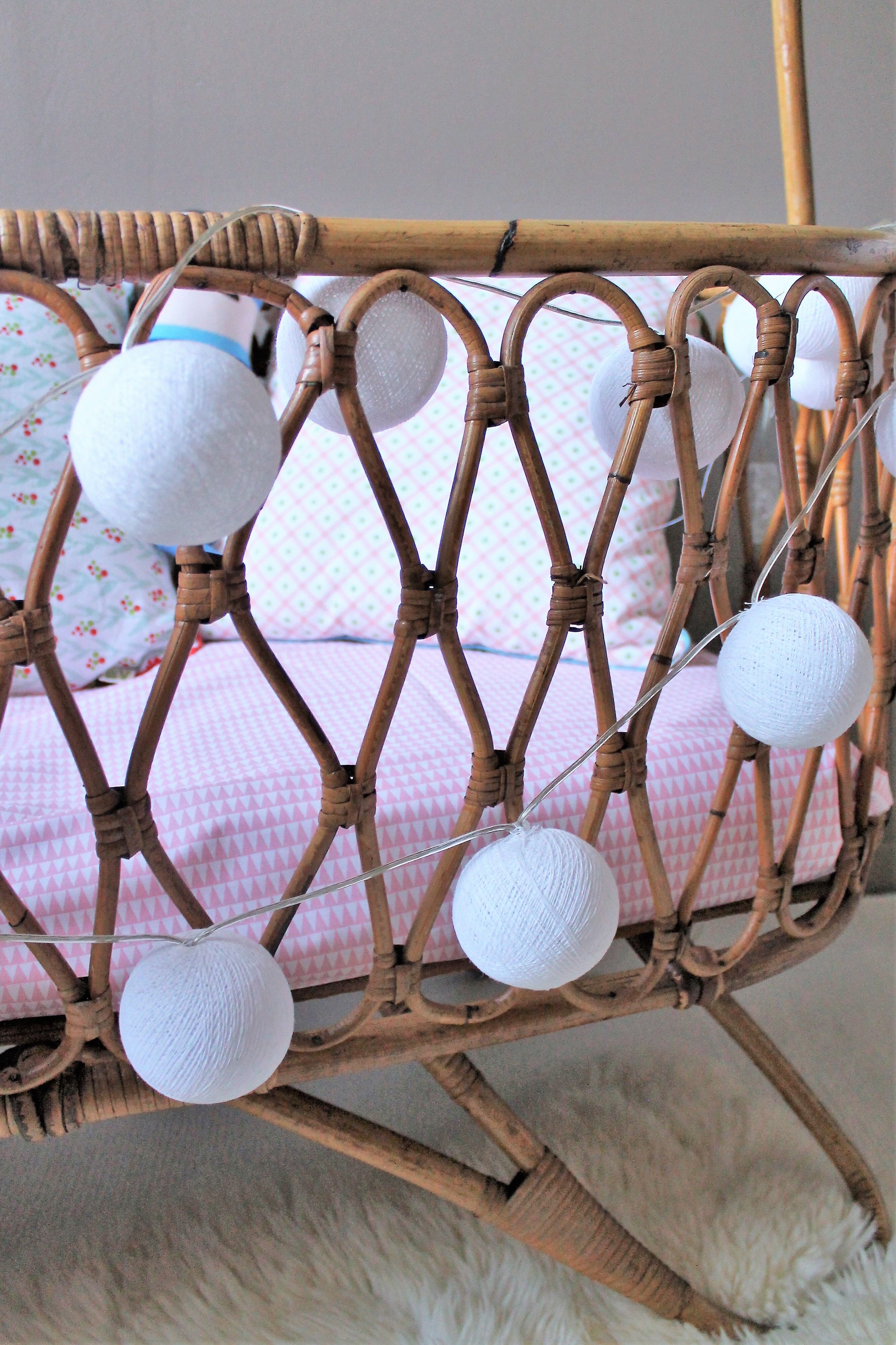 Vintage rattan cradle
