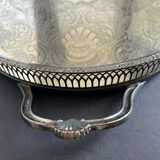 Silver metal serving tray