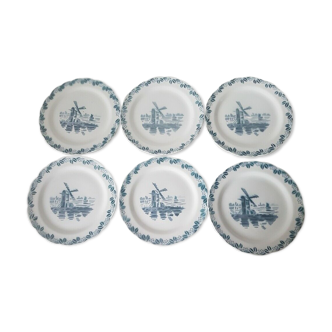 Set of 6 dessert plates Terre de Fer Choisy le Roi