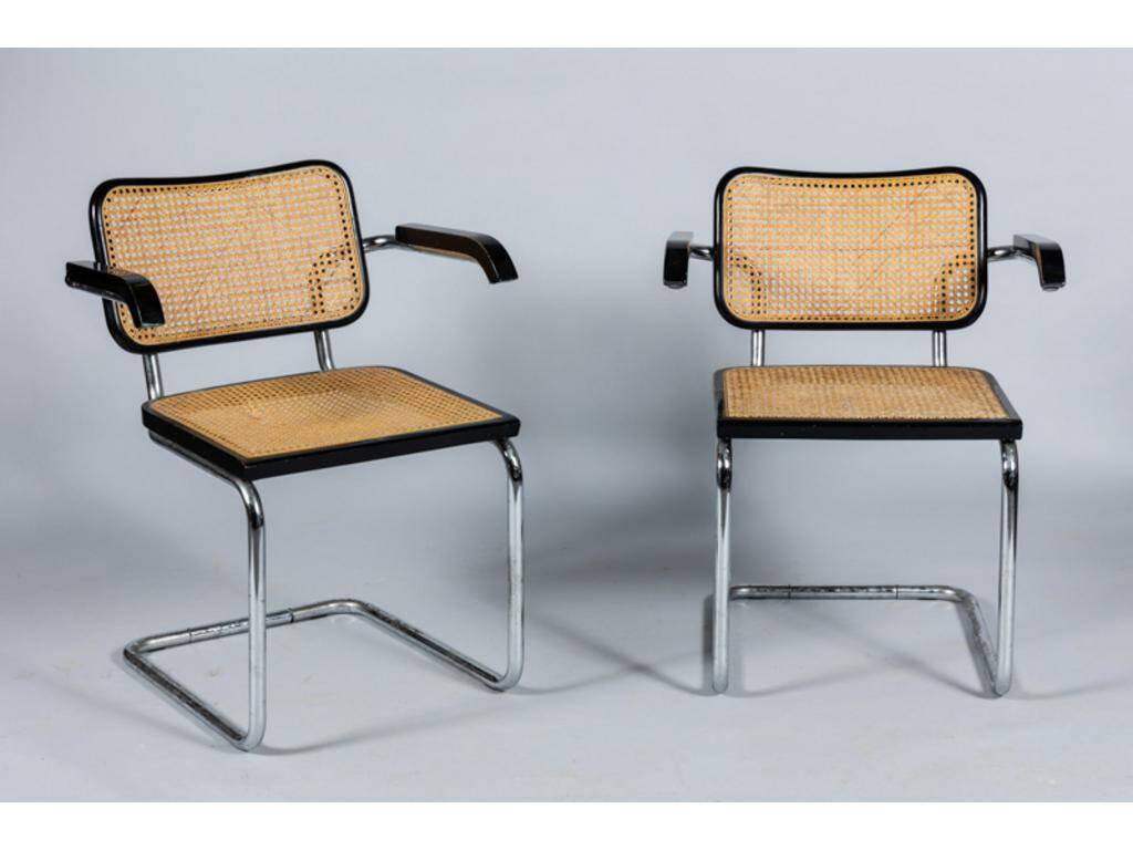 Paire de chaises « Cesca B64 » avec accoudoirs – style Marcel Breuer