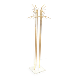 Standing vintage Hollywood Regency coat rack made of plexiglass and metal from the 1970s