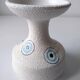 White and blue ceramic vase with italian relief