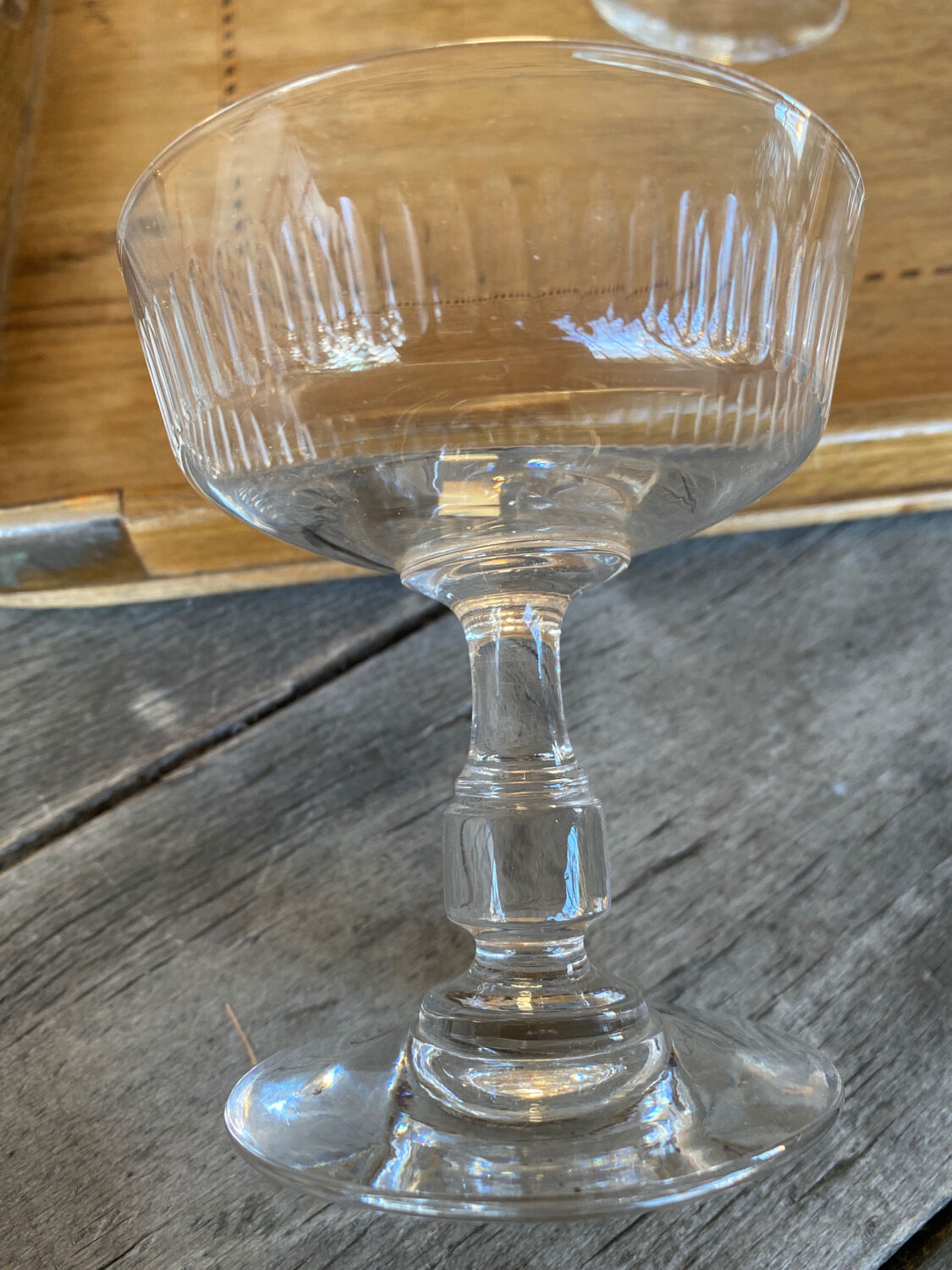 5 crystal champagne glasses