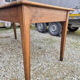 Antique rustic farmhouse table in solid oak, 19th century