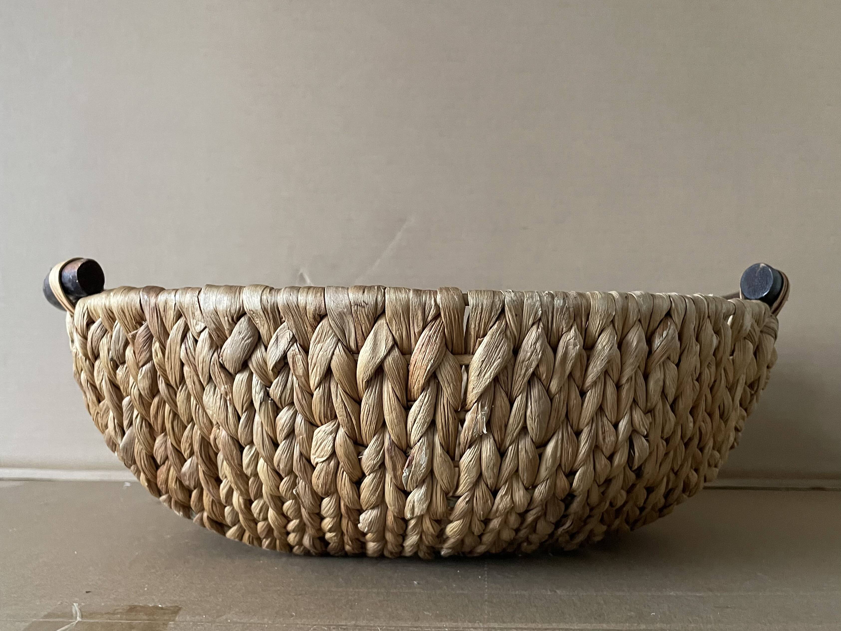 Large basket made of woven water hyacinth