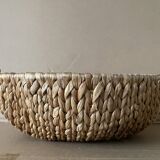Large basket made of woven water hyacinth