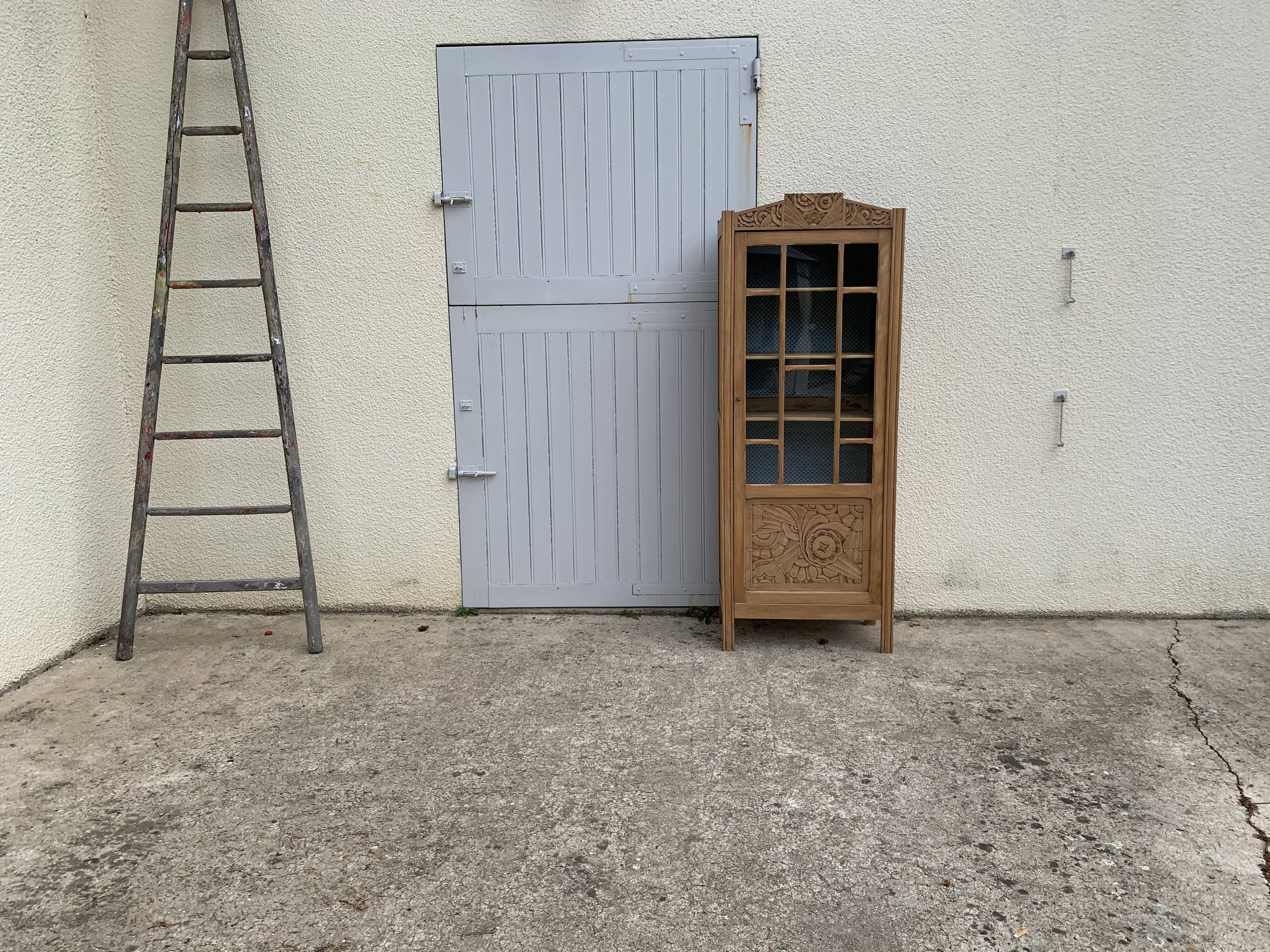 Art deco glass-glazed parisian wardrobe