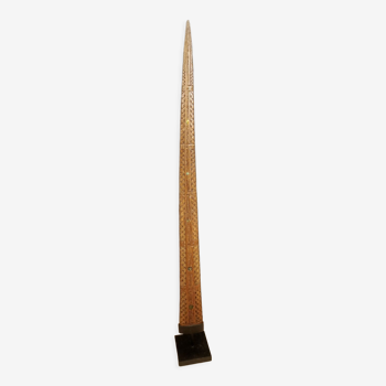 Swordfish tusk carved on pedestal