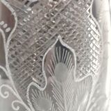 Hand-carved glass jug. France, 1950s.