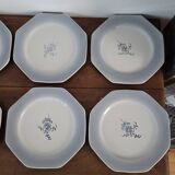 Set of 6 octagonal dessert plates Fanny St Amand
