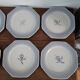 Set of 6 octagonal dessert plates Fanny St Amand
