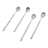 Série de 4 cuillères à moka vintage en métal argenté