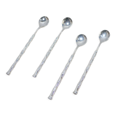 Series of 4 vintage silver metal mocha spoons