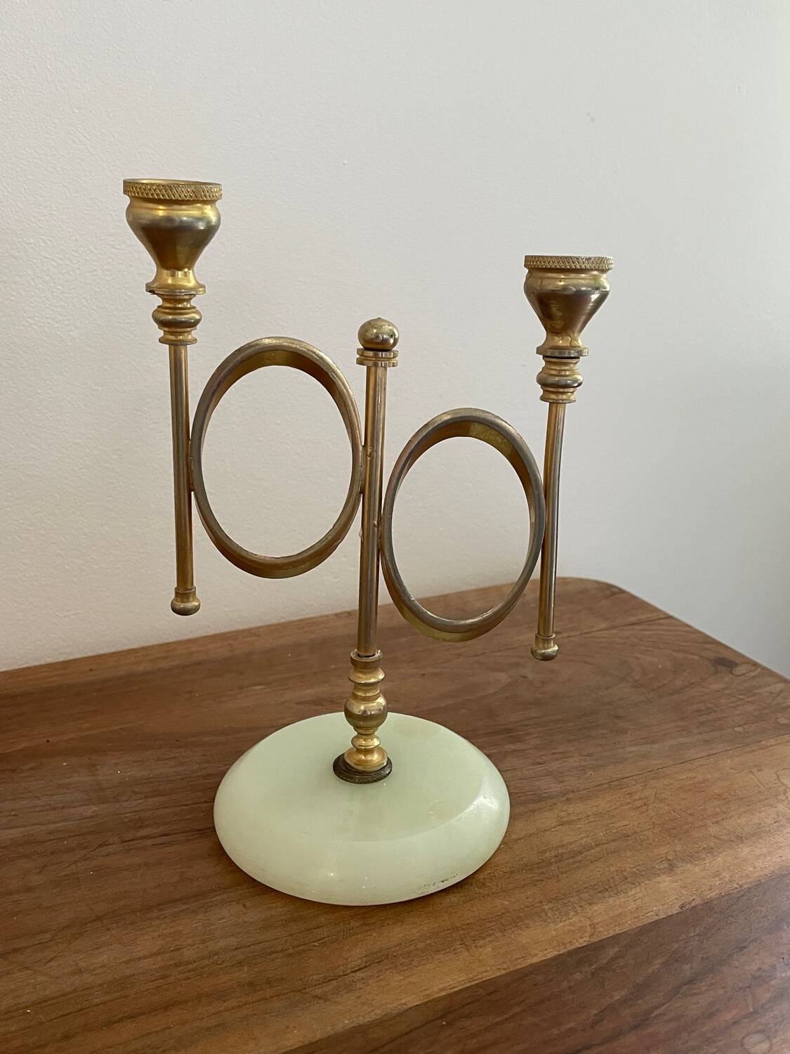 alabaster brass candlestick