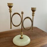 alabaster brass candlestick