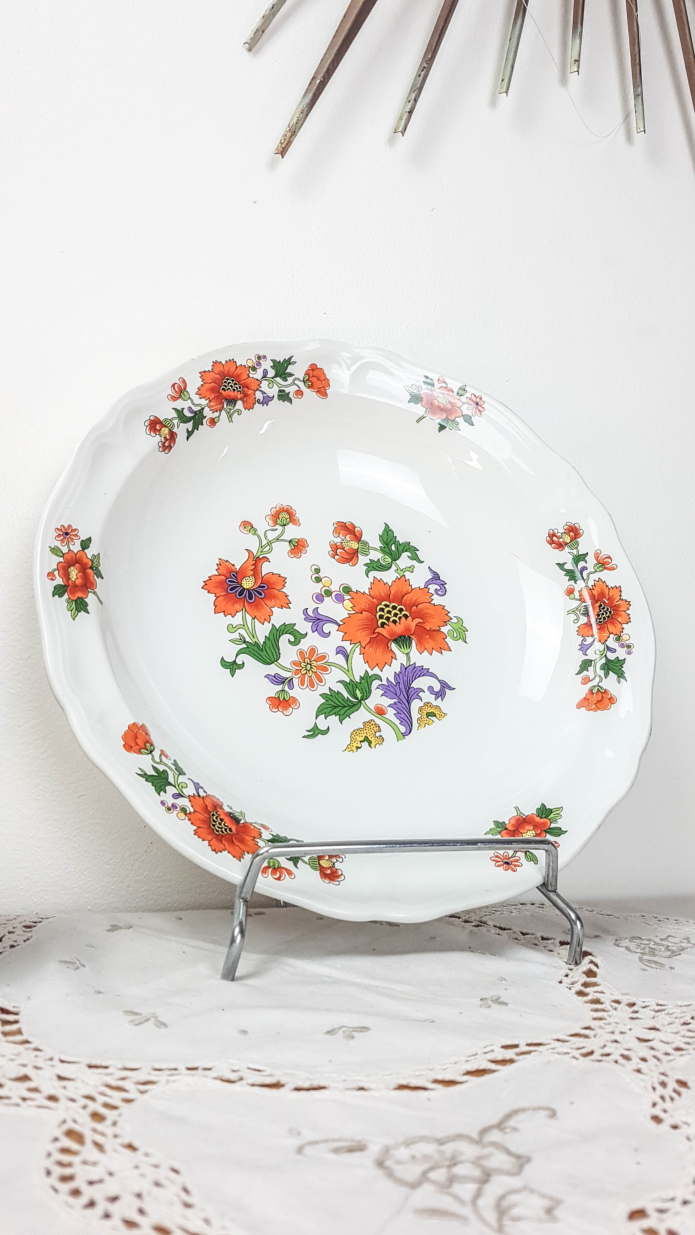 Table service in vintage earthenware Mills of Wolves "ORCHIES" 44 pieces