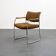 Armchair, 1960s, chrome metal frame, teak armrests.
