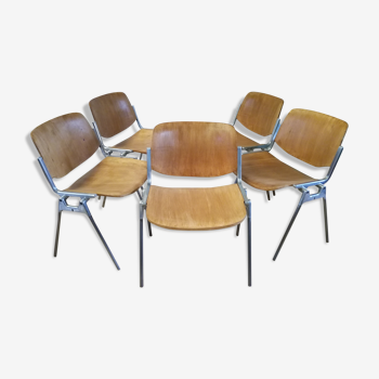 Wooden and metal Castelli chairs
