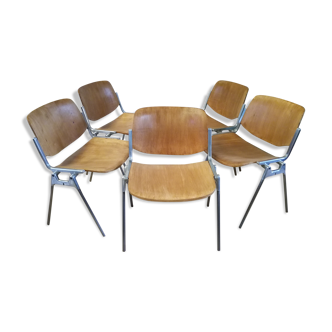 Wooden and metal Castelli chairs