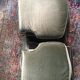 Pair of 2 khaki green velvet armchairs