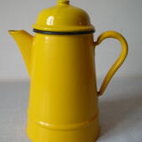 Old yellow enamelled coffee maker Made in Poland deco kitchen countryside farm