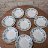 Ensemble de 9 anciennes assiettes plates modèle Guadeloupe Saint Amand
