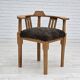 1950s, Danish design, reupholstered armchair, New Zealand sheepskin, oak wood.